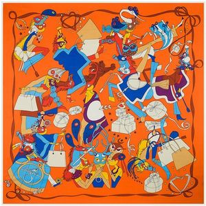 Torba mody Pióro Plemię Rzuć Ket imitacja H Silk Scarf 130x130 cm Square Printed Shall Koce 228Q