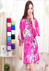 Cheap 14 colors Satin Robes Bride Bridesmaid Bachelor party gifts Silk Bathrobe 5pcs lot wholes2692840