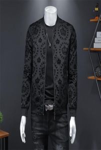 Crown Vintage Jacke Männer Frühling s Koreanische Slim Club Outfit Bomber Schwarz Print Jaqueta Masculina 2109045343036