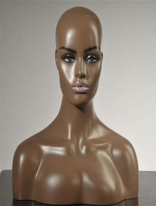 Realistisk glasfiber mannequin huvud byst svart hud för peruk smycken och hatt B66243797