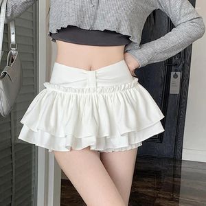 Skirts 2024 Spring Summer White Miniskirts Fashionable Women Korean Shorts Skirt Y2k Ropa De Mujer Streetwear