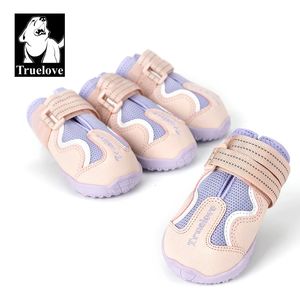 Scarpe per cani traspiranti Truelove con suola in TPR Suola morbida protettiva flessibile Stivali da esterno classici Tutte le razze 4 pezzi TLS3962 240304