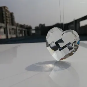 Ljuskrona Crystal Catmal 1st 42mm Clear Facettered Grid Heart Shaped Pendant Prisms Suncatcher smycken halsband Hantverkskonstdelar