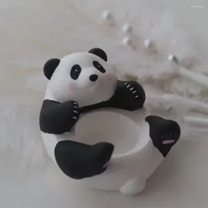 Ljushållare panda hållare gips tecknad te lampa multifunktionell arom för skrivbordsrum