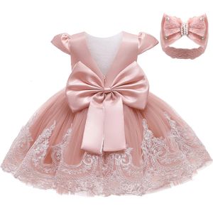 LZH born Clothes Baby Girls Dress Infant Christening Gowns Wedding Dress for Baby 1st Birthday Party Green Christmas Dress 240307