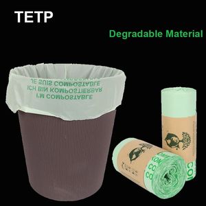 TETP PLA abbaubare Müllverpackungsbeutel, grün, umweltfreundlich, für Küche, Wohnzimmer, Müll, saubere Kompostierung, Lagerung 240229