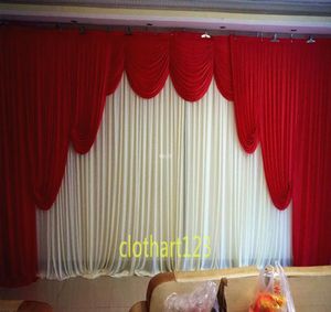 3m6m cenário de casamento com swags pano de fundo cortina de festa celebração fundo de palco cortina de cetim parede valance8464739