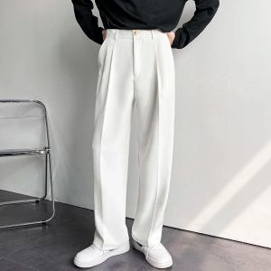 Pantaloni estate nuovi pantaloni da gamba a gamba bianca solida bianca pantaloni casual y2k maschi pantaloni in stile coreano abbigliamento pantaloni coreani