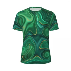 Men's T Shirts Liquid Print Running Shirt Beach Green Yellow Abstract Streetwear Harajuku Tee For Men Design Clothes Plus Size