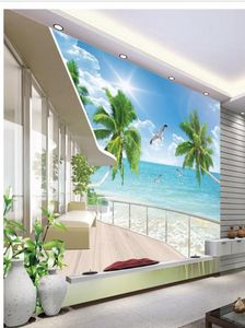 Обои фреска обои пляжные пейзажи ТВ фон 3D обои настенная наклейка обои papel de parede201513771227434