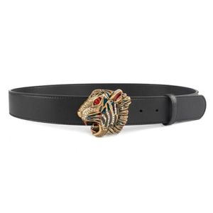 Luxury Designer Belt Tiger Buckle Fashion High Quality Genuine Leather Women Belts Men Letter Waistband Add Box194y