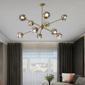 Kronleuchter Grau Weiß Klarglas Kronleuchter Wohnzimmer Esszimmer Schlafzimmer Beleuchtungskörper 6/8/10 Köpfe E27 Glühbirne Gold Schwarz Metall