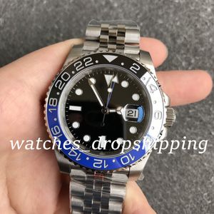 V9F Mens Watch 40mm Moldura Cerâmica GMT Cal 3186 Movimento Automático 904L Jubileu Pulseira de Aço 126710 V9 Fábrica ETA Super Edition Relógio de Pulso