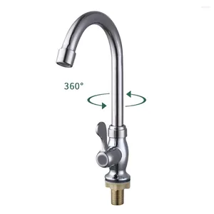 Kitchen Faucets Plastic Steel Sink Mixer Taps Swivel Spout Single Lever Tap Deck Mounted Cold Water Modern Chrome Faucet
