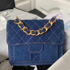 Borsa 10A TOP firmata Borsa a tracolla stile zaino 25CM Borsa in denim blu borsa vintage borsa zaino scuola di lusso borsa di design di alta qualità Confezione regalo borsa da donna