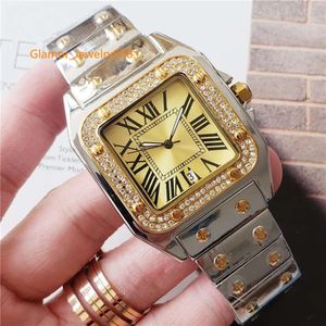 Top Brand Lovers Men 40mm Women 33mm Classic Sapphire Rhinestone Rose Gold Watch Women's Dress Watches Montres Orologio