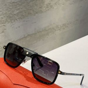 Black Grey Shaded Squre Pilot Solglasögon 0263 Designer Sun Glasögon för män Sonnenbrille Occhiali da Sole med Box236o