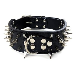 Punk PU Nieten Hundehalsband Haustier Verstellbares Geschirr Spike Kunstleder Hundebedarf C63B 2010298275392