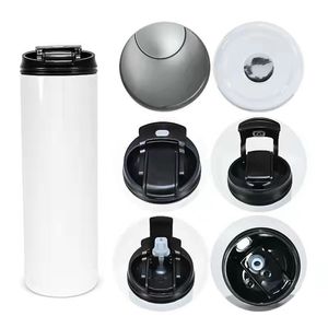 미국 지역 창고 20oz 정기 승화 텀블러 스트레이트 스키니 텀블러 1 in 1 뚜껑이있는 Sippy Lid Stainless ST323V.