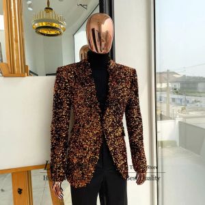 Ternos giltter lantejoulas ternos de casamento para homens fino ajuste noivo smoking 2 peças define masculino baile blazers padrinhos terno masculino completo