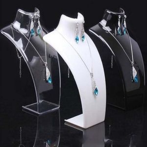 Acrílico manequim jóias display brinco pingente colares modelo suporte para presente 2 pçs / lote DS132591