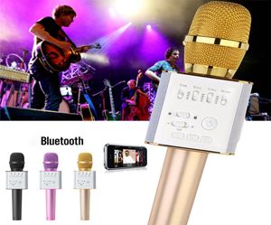 Q9 Microfono wireless Bluetooth portatile con altoparlante Microfono Karaoke Giradischi canto KTV per iPhone 7 Plus Samsung con Packag9568385