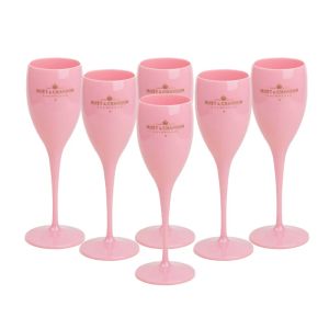 6pcs Wine Party Champagne Coupes Glasses Flutes Acrylic Goblet Trendy Plastic Cups Summer Birthday Present