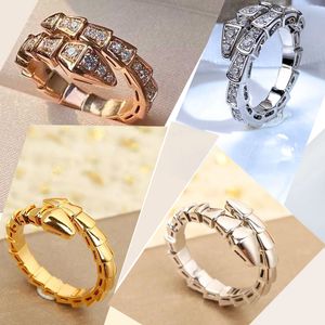 anillo designer de jóias anel de víbora 2 estilos serpenti anel sizer 6 7 8 9 anéis de cobra cobra jewlry com pedra sem pedra prata ouro homens mulheres anéis presentes conjuntos opções