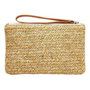 Purses Mini Straw Hand Coin Woven Purse Bag Weaving Clutch Bags Casual Summer Beach Mobiltelefon Key Pocket Pouch Pack för Women309y