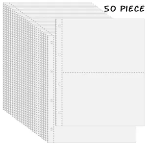 Packung mit 100 Hüllen, A4, 4 Löcher, Nachfüllhülle, 5R, 7 Zoll, Postkarte, Po-Papierhalter, Kartenbuch, 6R, 15 x 20, für Ring-Loseblätter innen