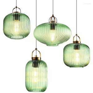 Pendant Lamps Living Room Modern Decoration Hanging Glass Stripe Bedroom Restaurant Bar Table Corridor Light Ceiling Chandeliers