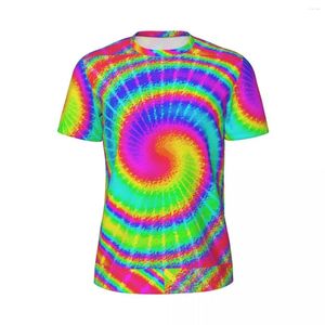 Erkek Tişörtleri Hippy T-Shirt Adam Retro 70s Tie Boya Y2K Günlük Spor Giyim T-Shirts Hızlı Kuru Yaz Harajuku Tee Gömlek Büyük Boyut