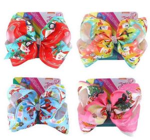 8 inches big JOJO SIWA girl039s hair bow christmas mas xmas party headdress Santa Claus bow hairpin 8inch children039s Prin3274443