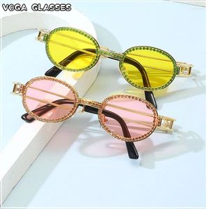 Güneş Gözlüğü Mavi-Ray Prettection Retro Yuvarlak Kadınlar Erkekler İçin Vintage Steampunk Güneş Gözlükleri Temiz Lens Rhinestone Oculos