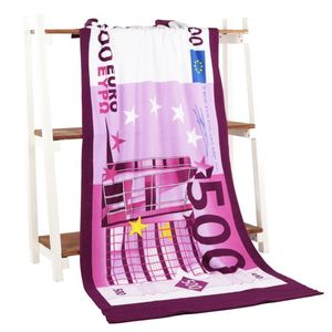 Euro Geld Badetuch Mikrofaser Druck Aktivität Strandtuch Haar Superweiches Wasser 70 140 cm weich 20 Design drop270r