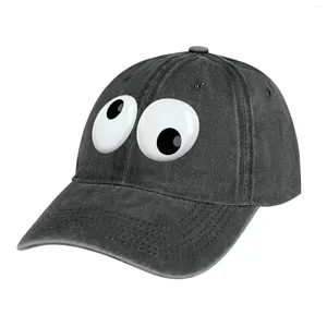 Basker Googly Eyes (Jumbled Version) Cowboy Hat Ball Cap Beach Anime Sun For Man Women's