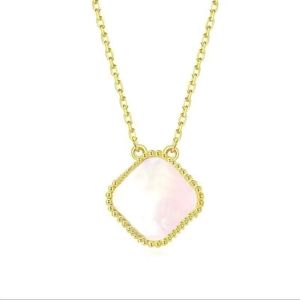 Female designer necklace luxury four leaf clover necklace Pearl agate diamond pendant stainless steel chain gold plated necklace classic jewelry