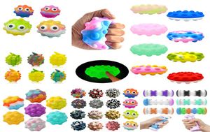 Toys 3D Push Bubble Ball Silikon Stres Anti-Stres Sensory Squeeze Squishy Toy Anksiyete Rölyefi Çocuklar İçin Yetişkinler Noel Hediyesi Toptane3235067