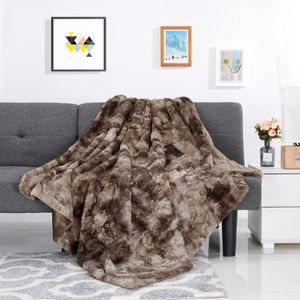 Cobertor de lã de pele sintética lance cobertor de pele macia no sofá longo desgrenhado fuzzy cama falsa cobertores quentes Cozy1199S