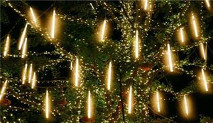 Sznurki LED 30 cm 50 cm 80 cm meteor zewnętrzny deszcz deszcz 8 10 TUBES LED Lights Waterproof na świąteczne przyjęcie weselne