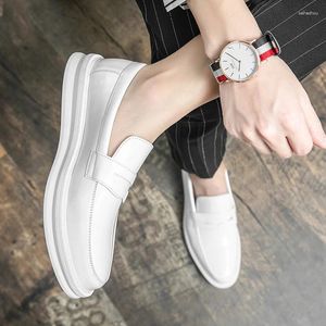 Casual Shoes Brand Men's Loafers White Dress Office Wedding Black American Penny High Quality