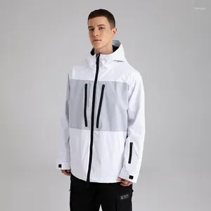 Jaquetas de esqui com capuz Men jaqueta de esqui quente macho casaco de neve masculino de inverno esporte ao ar livre Homem calma roupas de snowboard de montanha de montanha menino