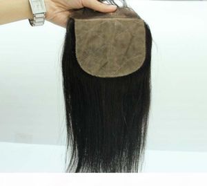 Peruansk brasiliansk mänsklig hår Silk Topp spetsstängning 4x4 Body Wave rakt Deep Kinky Curly Yaki Straight Silk Base Lac9080705