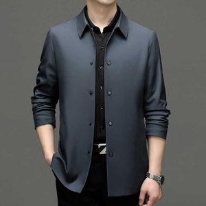 Jaqueta fina masculina do início da primavera para homens de meia-idade e jovens negócios casual lapela jaqueta administrativa masculina para homens