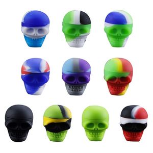 Nonstick 3ml Skull Silicone Container Jar Smoking Accessories Oils Containers For Wax Capacity Food Grade Jars Dab Tool Slick Bho Oil Storage