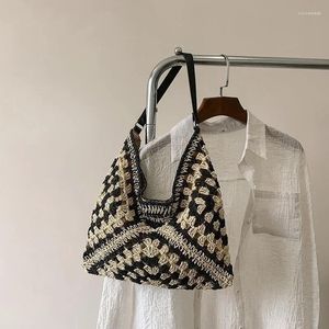 Kvällspåsar Summer Women Weave Straw Tote Bag 2024 In Travel Big Beach Handmade Lady High Capacity Handväska