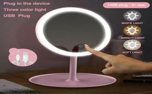 Portable High Definition Led Makeup Mirror Vanity Mirror With LED Lights Touch Sn Dimmer Led Desk Cosmetic Mirror 90 Degree Rotation BES1211451817