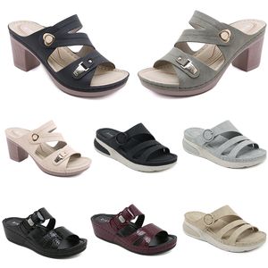 2024 scarpe da donna estive Sandali tacchi bassi Superficie in mesh Tempo libero Mamma Nero bianco rosso verde taglia grande 36-42 O4-1 GAI