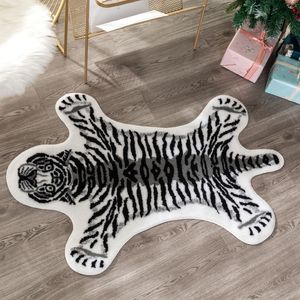 tiger printed Rug Cow Leopard Cowhide faux skin leather NonSlip Antiskid Mat Animal print Carpet335t