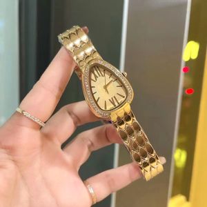 Fashion Women Watch Jewelry Clasp Dress Watch Quartz Movement Snake Splash Waterproof Watch Diamond Case Rose Gold Watch Deisgn Montre De Luxe